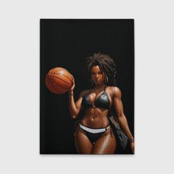 Обложка для автодокументов Афро девушка с баскетбольным мячом