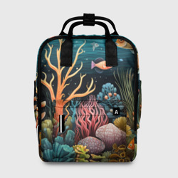 Женский рюкзак 3D Морское дно в стиле фолк-арт