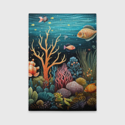 Обложка для автодокументов Морское дно в стиле фолк-арт