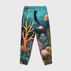Детские брюки 3D Морское дно в стиле фолк-арт