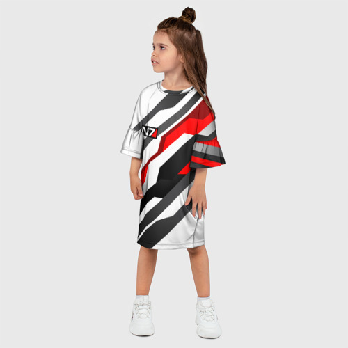 Детское платье 3D Mass effect - white uniform n7, цвет 3D печать - фото 3