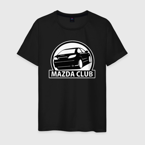 Мужская футболка хлопок с принтом Mazda club, вид спереди #2