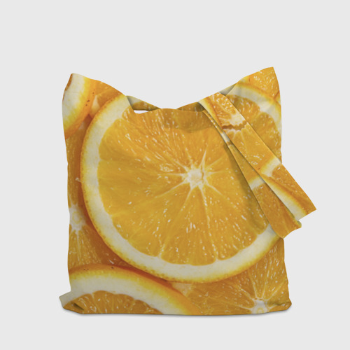 Шоппер 3D с принтом Нарезанный апельсин, вид сзади #2