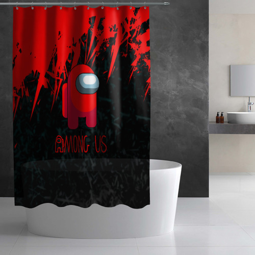 Штора 3D для ванной Improstor красный - фото 2