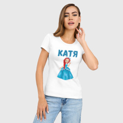 Женская футболка хлопок Slim Катя - девочка принцесса - фото 2