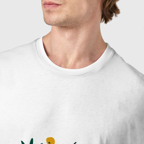 Мужская футболка хлопок Урожай тыкв, цвет белый - фото 6