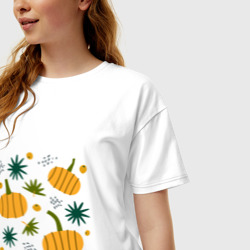 Женская футболка хлопок Oversize Урожай тыкв - фото 2