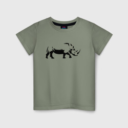 Детская футболка хлопок Носорог сбоку