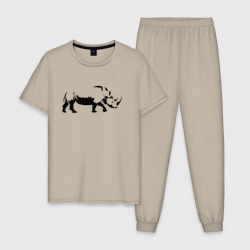 Мужская пижама хлопок Носорог сбоку
