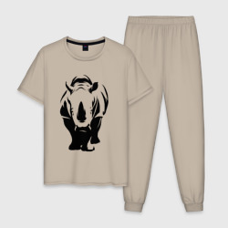 Мужская пижама хлопок Носорог спереди