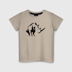 Детская футболка хлопок Носорог в перспективе