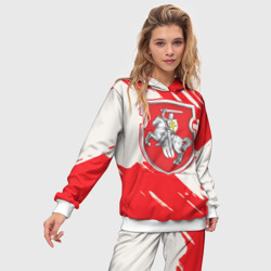 Женский костюм с толстовкой 3D Belarus герб краски - фото 2