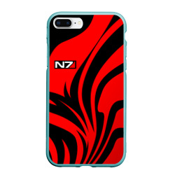 Чехол для iPhone 7Plus/8 Plus матовый Mass effect - n7 - черный и красный