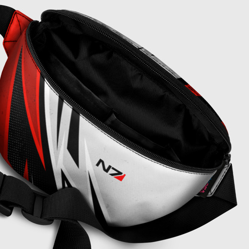 Поясная сумка 3D с принтом N7 mass effect - white and red, фото #6