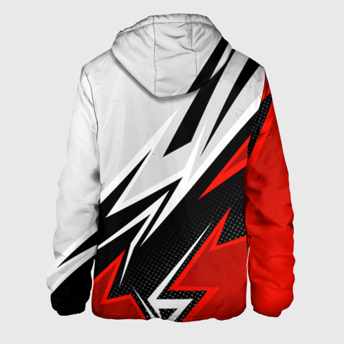 Мужская куртка 3D с принтом N7 mass effect - white and red, вид сзади #1