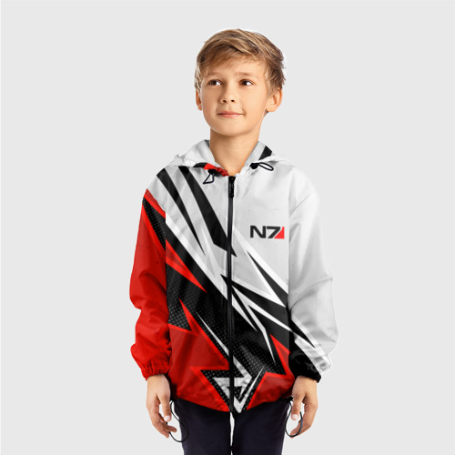 Детская ветровка 3D N7 mass effect - white and red, цвет черный - фото 3