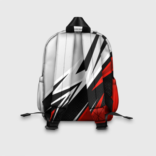 Детский рюкзак 3D с принтом N7 mass effect - white and red, вид сзади #2