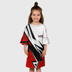 Детское платье 3D N7 mass effect - white and red - фото 2