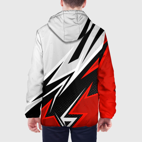 Мужская куртка 3D с принтом N7 mass effect - white and red, вид сзади #2