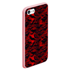 Чехол для iPhone 5/5S матовый Летучие мыши в красную ночь  - фото 2