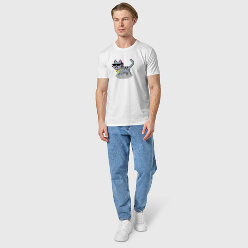 Мужская футболка хлопок Cool cat, цвет белый - фото 5