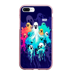 Чехол для iPhone 7Plus/8 Plus матовый Разноцветные привидения