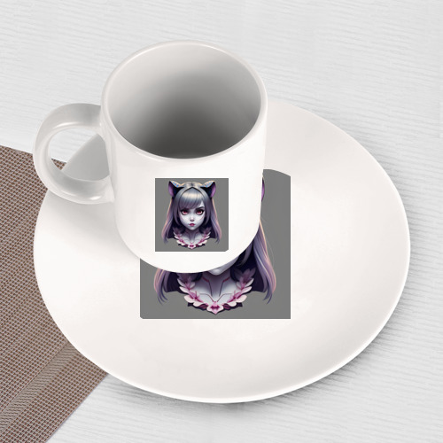 Набор: тарелка + кружка Девушка-мышь - фото 3