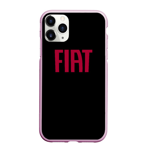 Чехол для iPhone 11 Pro Max матовый Fiat sport auto brend, цвет розовый