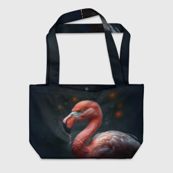 Пляжная сумка 3D Фламинго с каплями воды