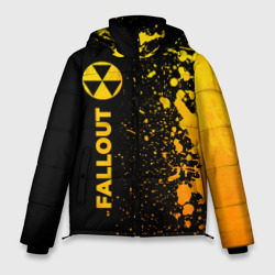 Мужская зимняя куртка 3D Fallout - gold gradient: по-вертикали