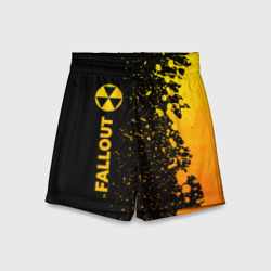Детские спортивные шорты 3D Fallout - gold gradient: по-вертикали