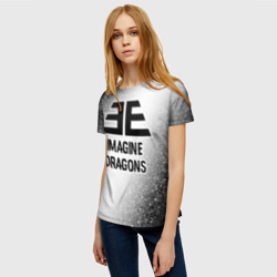 Женская футболка 3D Imagine Dragons glitch на светлом фоне - фото 2