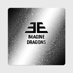 Магнит виниловый Квадрат Imagine Dragons glitch на светлом фоне