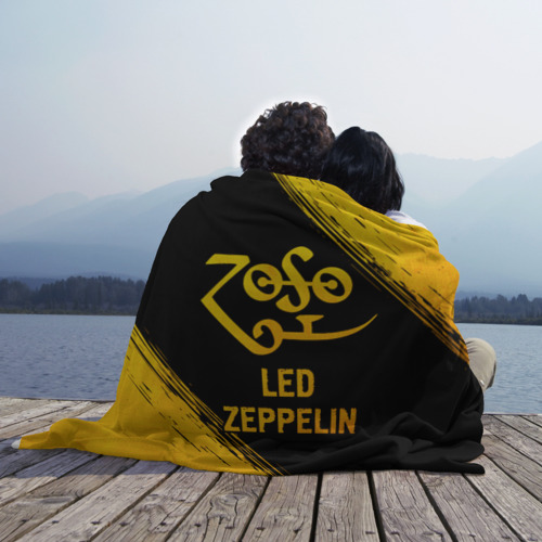 Плед 3D Led Zeppelin - gold gradient, цвет 3D (велсофт) - фото 3