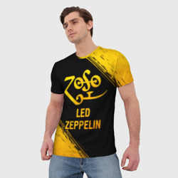 Мужская футболка 3D Led Zeppelin - gold gradient - фото 2