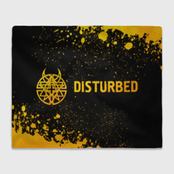 Плед 3D Disturbed - gold gradient: надпись и символ