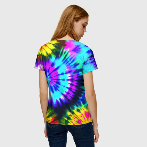 Женская футболка 3D с принтом Abstraction colorful composition, вид сзади #2
