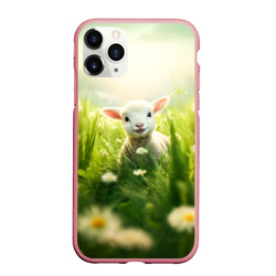 Чехол для iPhone 11 Pro Max матовый Овечка в траве