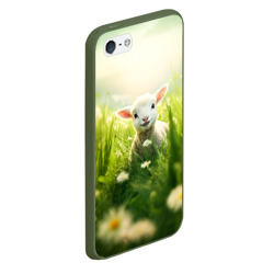 Чехол для iPhone 5/5S матовый Овечка в траве - фото 2