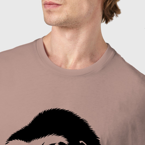 Мужская футболка хлопок Горилла рычит, цвет пыльно-розовый - фото 6