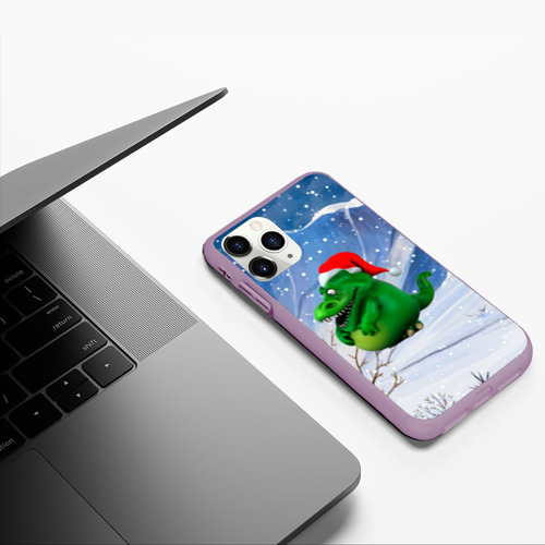 Чехол для iPhone 11 Pro матовый с принтом Толстый дракон на снежном  фоне, фото #5