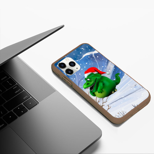 Чехол для iPhone 11 Pro Max матовый с принтом Толстый дракон на снежном  фоне, фото #5
