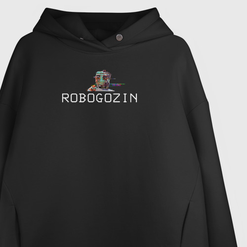 Женское худи Oversize хлопок Robogozin, цвет черный - фото 3