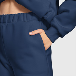 Костюм с принтом Robogozin для женщины, вид на модели спереди №3. Цвет основы: темно-синий
