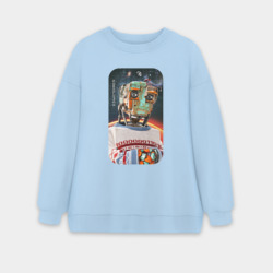 Женский свитшот oversize без начеса хлопок Робогозин Кибердеревня