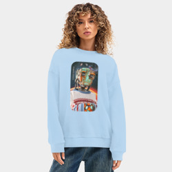 Женский свитшот oversize без начеса хлопок Робогозин Кибердеревня - фото 2