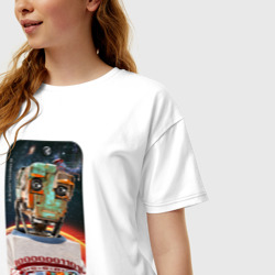 Женская футболка хлопок Oversize Робогозин Кибердеревня - фото 2
