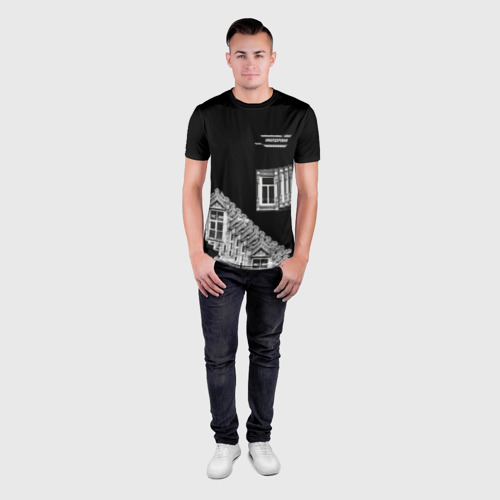 Мужская футболка 3D Slim с принтом Окна Кибердеревня, вид сбоку #3