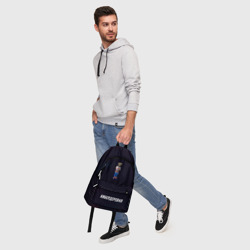 Рюкзак с принтом Робот Робогозин Кибердеревня для любого человека, вид спереди №5. Цвет основы: белый