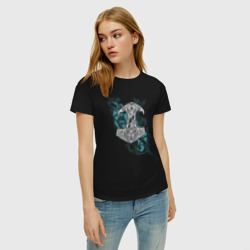 Женская футболка хлопок Молот Тора - скандинавская мифология - фото 2